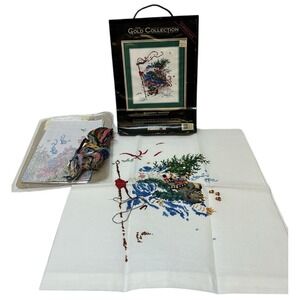 Dimensions Gold Cross Stitch Kit Windswept Traveler Santa #8477 *95% Completed*